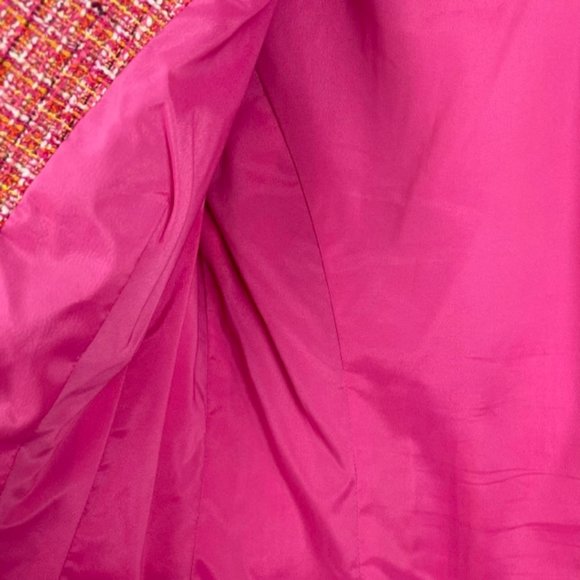 Vintage KAY UNGER Womens 10 Pink Multi Tweed Blazer Skirt Set Lined Pockets - Picture 10 of 16